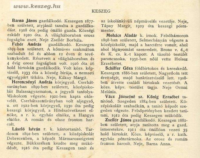 Magyar városok és vármegyék monográfiája - részlet 7. (Keszeg) 